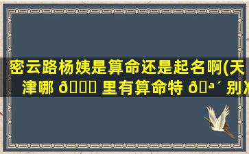 密云路杨姨是算命还是起名啊(天津哪 🍀 里有算命特 🪴 别准的)